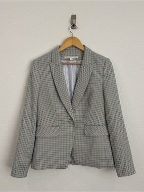 Veronica Beard Houndstooth Dickey Blazer  - Beige/Blue Size 10